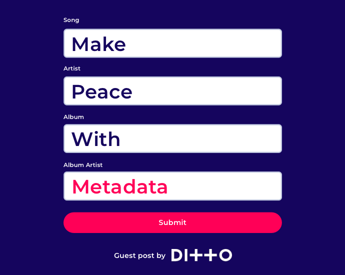 Make Peace with Metadata: Part II (Release & Post-Release) – Ditto Music