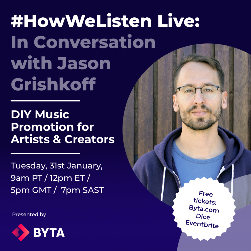 #HowWeListen Live: Jason, founder of SubmitHub. DIY music promotion for artists and creators.