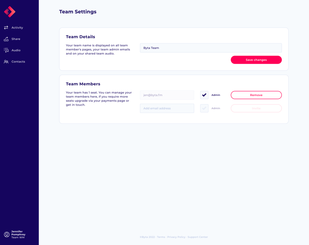 Managing Team Members with Byta
